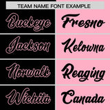 Custom Black Light Pink Split Fashion Coconut Tree Design Authentic Baseball Jersey