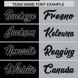 Custom Black Gray Split Fashion Coconut Tree Design Authentic Baseball Jersey