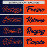 Custom Navy Orange Split Fashion Coconut Tree Design Authentic Baseball Jersey