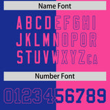 Custom Royal Pink Split Fashion Coconut Tree Design Authentic Baseball Jersey