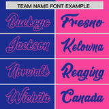 Custom Royal Pink Split Fashion Coconut Tree Design Authentic Baseball Jersey