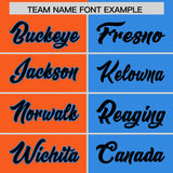 Custom Orange Powder Blue Split Fashion Coconut Tree Design Authentic Baseball Jersey