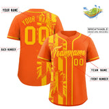 Custom Orange Yellow Split Fashion Coconut Tree Design Authentic Baseball Jersey