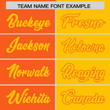 Custom Orange Yellow Split Fashion Coconut Tree Design Authentic Baseball Jersey