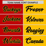 Custom Red Yellow Split Fashion Coconut Tree Design Authentic Baseball Jersey