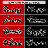 Custom Red Black Split Fashion Coconut Tree Design Authentic Baseball Jersey