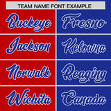 Custom Red Royal Split Fashion Coconut Tree Design Authentic Baseball Jersey