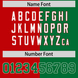 Custom Red Kelly Green Split Fashion Coconut Tree Design Authentic Baseball Jersey