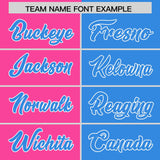 Custom Pink Powder Blue Split Fashion Coconut Tree Design Authentic Baseball Jersey