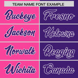 Custom Pink Purple Split Fashion Coconut Tree Design Authentic Baseball Jersey