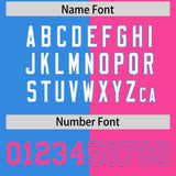 Custom Powder Blue Pink Split Fashion Coconut Tree Design Authentic Baseball Jersey