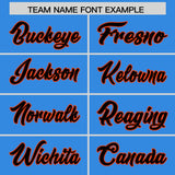 Custom Powder Blue Orange Split Fashion Coconut Tree Design Authentic Baseball Jersey