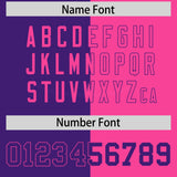 Custom Purple Pink Split Fashion Coconut Tree Design Authentic Baseball Jersey