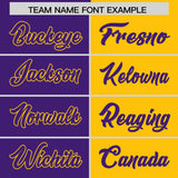 Custom Purple Yellow Split Fashion Coconut Tree Design Authentic Baseball Jersey