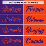 Custom Purple Orange Split Fashion Coconut Tree Design Authentic Baseball Jersey