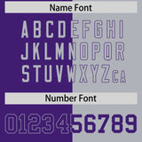 Custom Purple Gray Split Fashion Coconut Tree Design Authentic Baseball Jersey