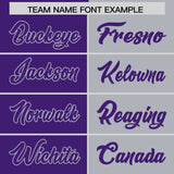 Custom Purple Gray Split Fashion Coconut Tree Design Authentic Baseball Jersey