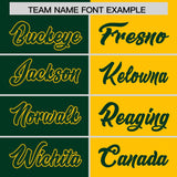 Custom Green Yellow Split Fashion Coconut Tree Design Authentic Baseball Jersey