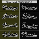 Custom Olive Black Split Fashion Coconut Tree Design Authentic Baseball Jersey