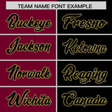 Custom Crimson Black Split Fashion Coconut Tree Design Authentic Baseball Jersey