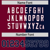 Custom Crimson Navy Split Fashion Coconut Tree Design Authentic Baseball Jersey