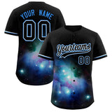 Custom Black Personalized Starburst Pattern Authentic Baseball Jersey