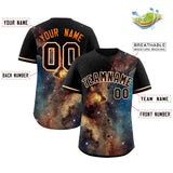 Custom Black Personalized Starburst Pattern Authentic Baseball Jersey