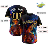 Custom Black Personalized Starburst Pattern Authentic Baseball Jersey
