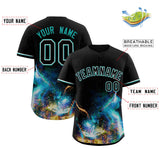 Custom Black Personalized Starburst Pattern Authentic Baseball Jersey