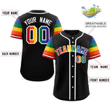 Custom Tailor Made LGBT Rainbow For Pride Month Raglan Sleeves Authentic Baseball Jersey For Adult