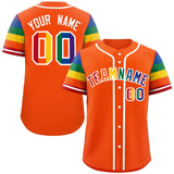 Custom Tailor Made LGBT Rainbow For Pride Month Raglan Sleeves Authentic Baseball Jersey For Adult