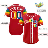 Custom Tailor Made LGBT Rainbow For Pride Month Raglan Sleeves Authentic Baseball Jersey For Adult