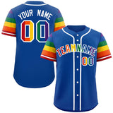 Custom Tailor Made LGBT Rainbow For Pride Month Raglan Sleeves Authentic Baseball Jersey For Adult