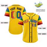Custom Tailor Made LGBT Rainbow For Pride Month Raglan Sleeves Authentic Baseball Jersey For Adult