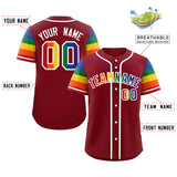 Custom Tailor Made LGBT Rainbow For Pride Month Raglan Sleeves Authentic Baseball Jersey For Adult