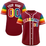 Custom Tailor Made LGBT Rainbow For Pride Month Raglan Sleeves Authentic Baseball Jersey For Adult