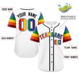 Custom Tailor Made LGBT Rainbow For Pride Month Raglan Sleeves Authentic Baseball Jersey For Adult
