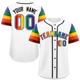 Custom Tailor Made LGBT Rainbow For Pride Month Raglan Sleeves Authentic Baseball Jersey For Adult