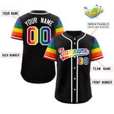 Custom Personalized LGBT Rainbow For Pride Month Raglan Sleeves Authentic Baseball Jersey For Adult