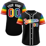 Custom Personalized LGBT Rainbow For Pride Month Raglan Sleeves Authentic Baseball Jersey For Adult