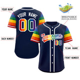 Custom Personalized LGBT Rainbow For Pride Month Raglan Sleeves Authentic Baseball Jersey For Adult