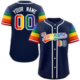Custom Personalized LGBT Rainbow For Pride Month Raglan Sleeves Authentic Baseball Jersey For Adult