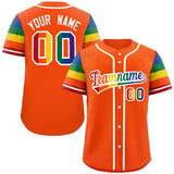 Custom Personalized LGBT Rainbow For Pride Month Raglan Sleeves Authentic Baseball Jersey For Adult