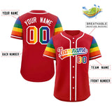 Custom Personalized LGBT Rainbow For Pride Month Raglan Sleeves Authentic Baseball Jersey For Adult