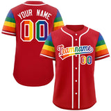 Custom Personalized LGBT Rainbow For Pride Month Raglan Sleeves Authentic Baseball Jersey For Adult