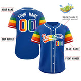 Custom Personalized LGBT Rainbow For Pride Month Raglan Sleeves Authentic Baseball Jersey For Adult
