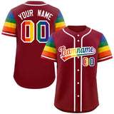 Custom Personalized LGBT Rainbow For Pride Month Raglan Sleeves Authentic Baseball Jersey For Adult