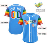 Custom Personalized LGBT Rainbow For Pride Month Raglan Sleeves Authentic Baseball Jersey For Adult