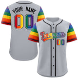 Custom Personalized LGBT Rainbow For Pride Month Raglan Sleeves Authentic Baseball Jersey For Adult