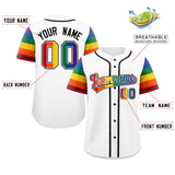 Custom Personalized LGBT Rainbow For Pride Month Raglan Sleeves Authentic Baseball Jersey For Adult
